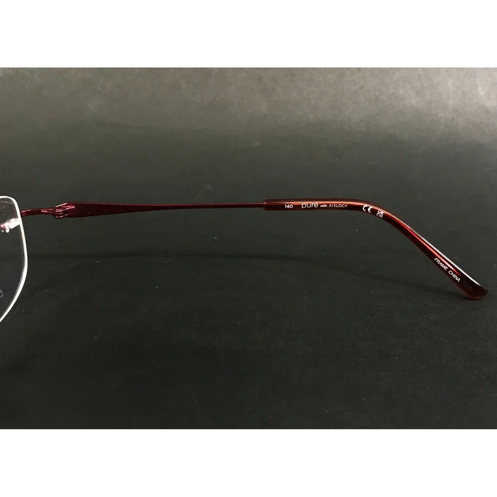 Pure Eyeglasses Frames Patina 202 602 Wine Rimless Titanium Crystals 49-18-140